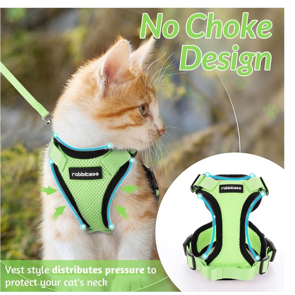 NWT Light Green Cat Harness and Leash Set - Picture 2 of 8